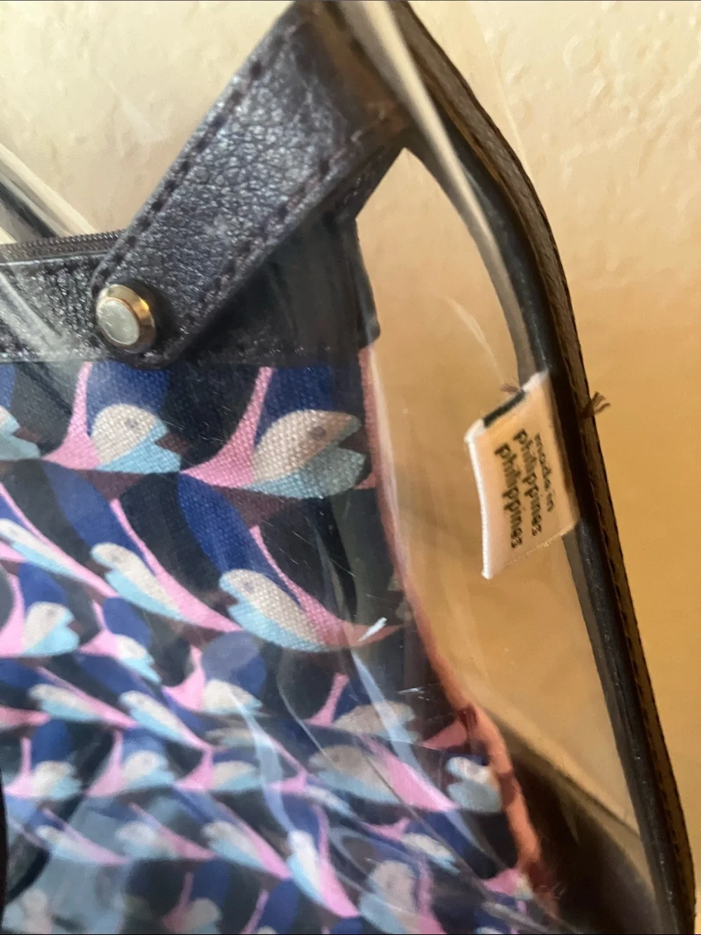 kate spade: Pink Polka Dot Clear See-Through Tote- Flaws